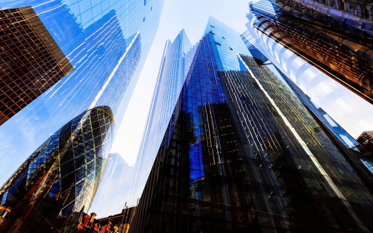 Buildings in a city's financial centre
