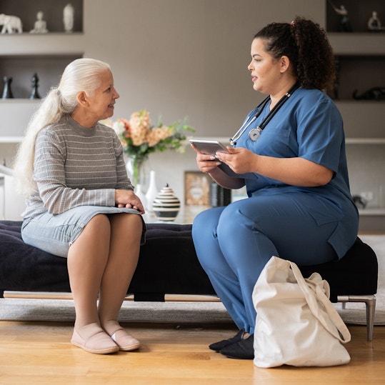 nurse talking with a patient