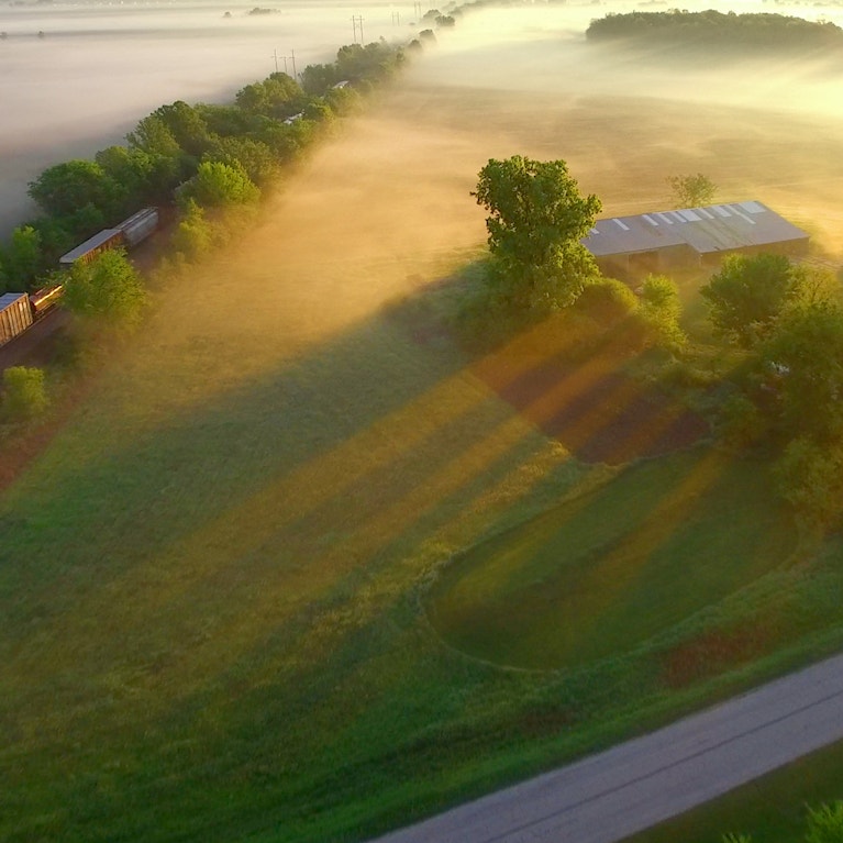 Freight train sunset