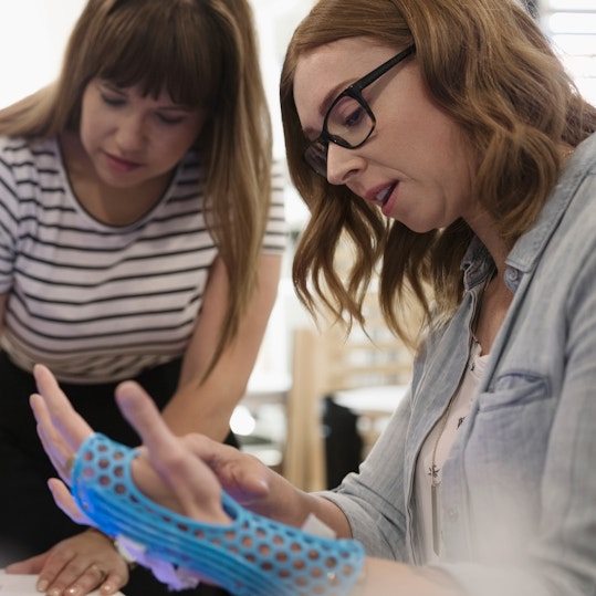 Product development team working together