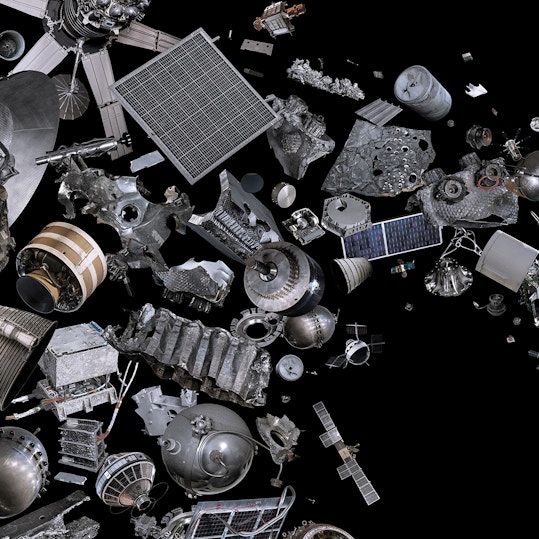 Satellite debris in space