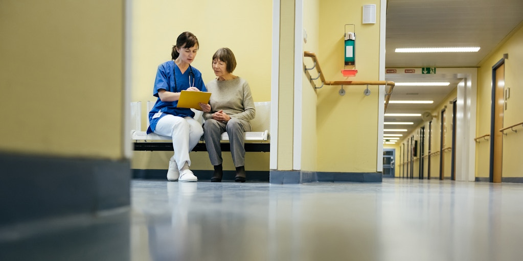 Doctor and senior patient at hospital